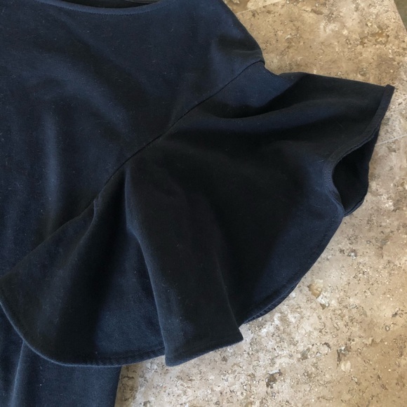 Banana Republic Black Flutter Sleeve Shirt - Picture 5 of 8